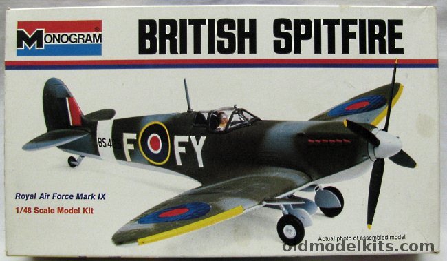 Monogram 1/48 British Spitfire Mark IX - White Box Issue, 6801 plastic model kit